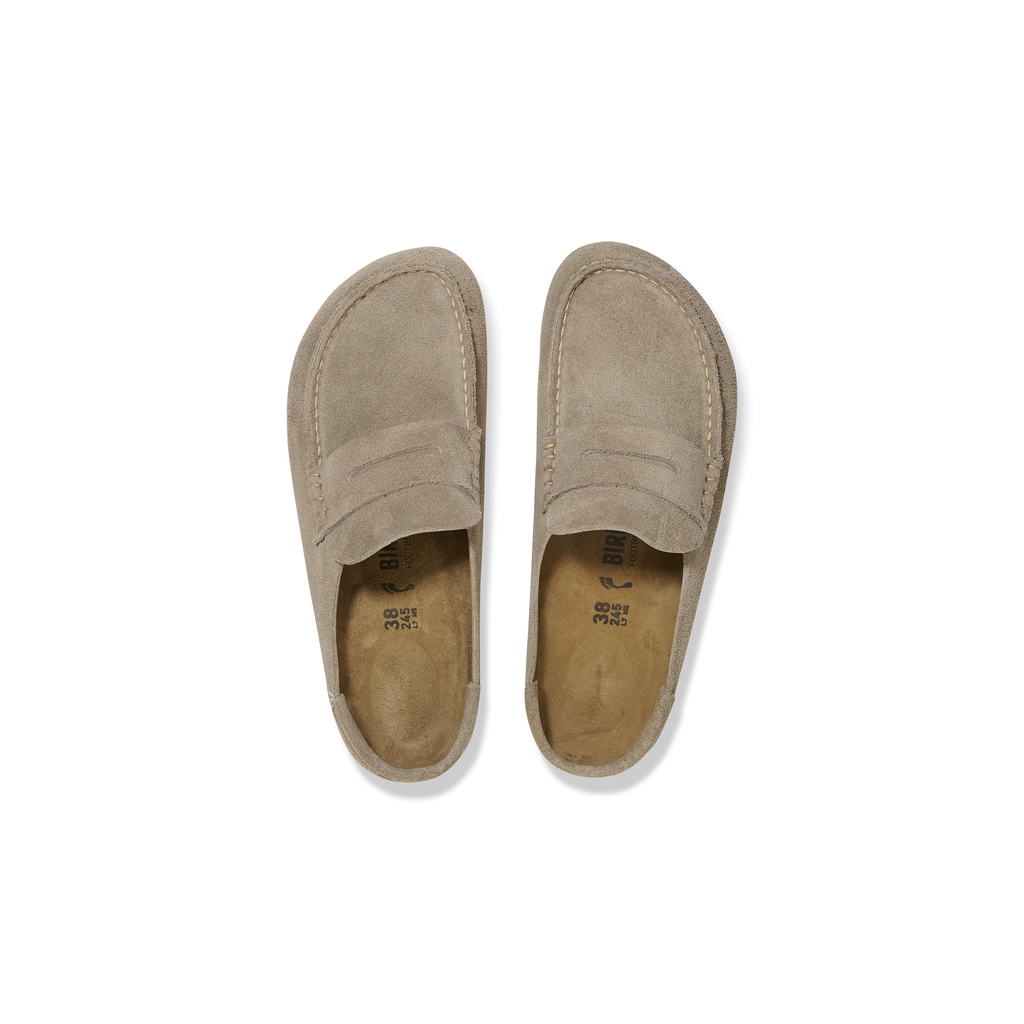 Birkenstock 1029675 Naples Wrapped Suede Leather Taupe Slip On Shoes sizes 36-40