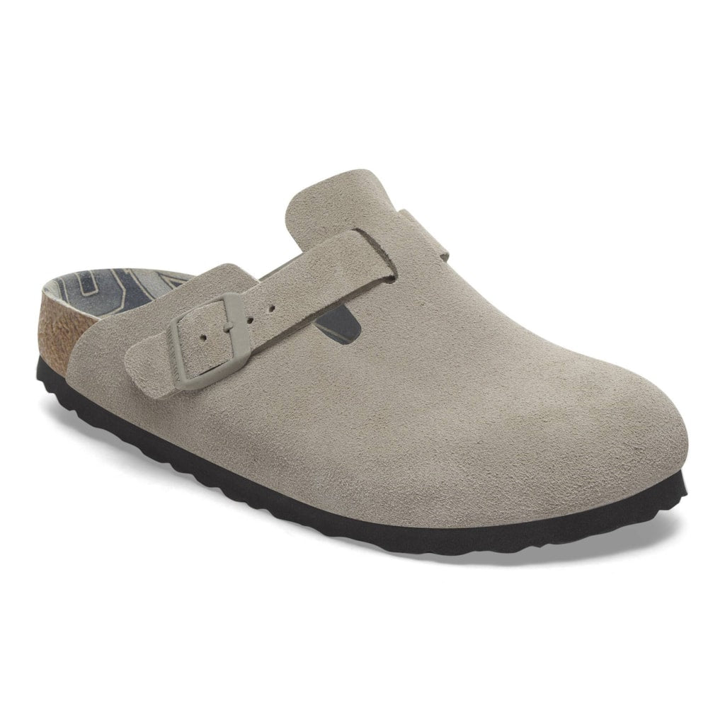 Birkenstock 1030615 Boston BS Suede Leather Stone Coin Clogs
