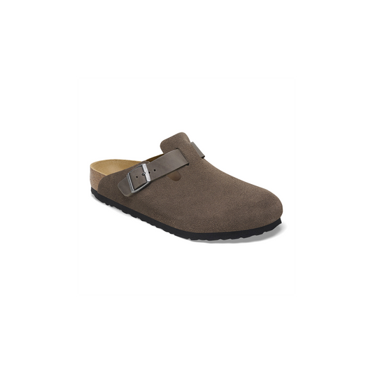 Birkenstock 1029210 Boston Mixed Leather Concrete Grey Clogs - Mens