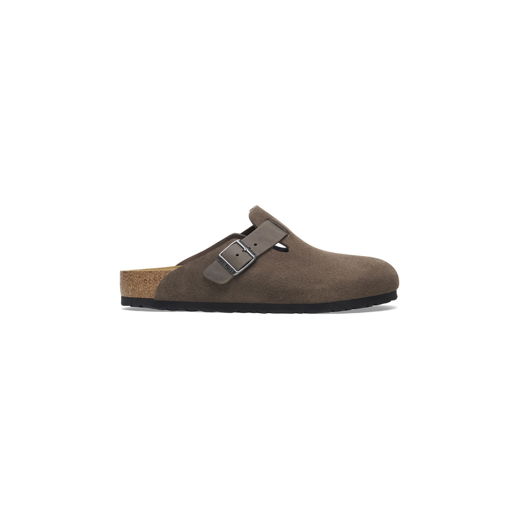 Birkenstock 1029210 Boston Mixed Leather Concrete Grey Clogs - Mens