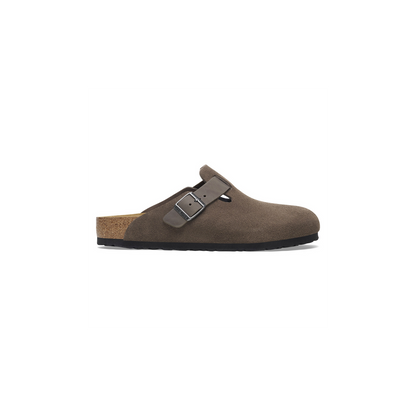 Birkenstock 1029210 Boston Mixed Leather Concrete Grey Clogs - Mens