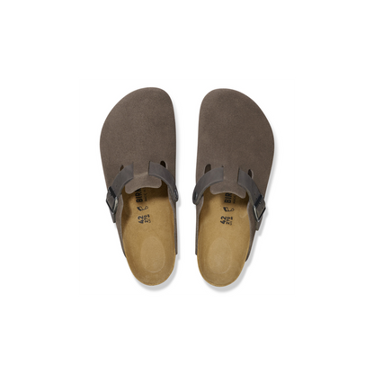 Birkenstock 1029210 Boston Mixed Leather Concrete Grey Clogs - Mens
