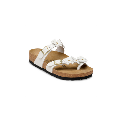Birkenstock 1032043 Mayari White Flower Embellishment Natural Leather Sandals