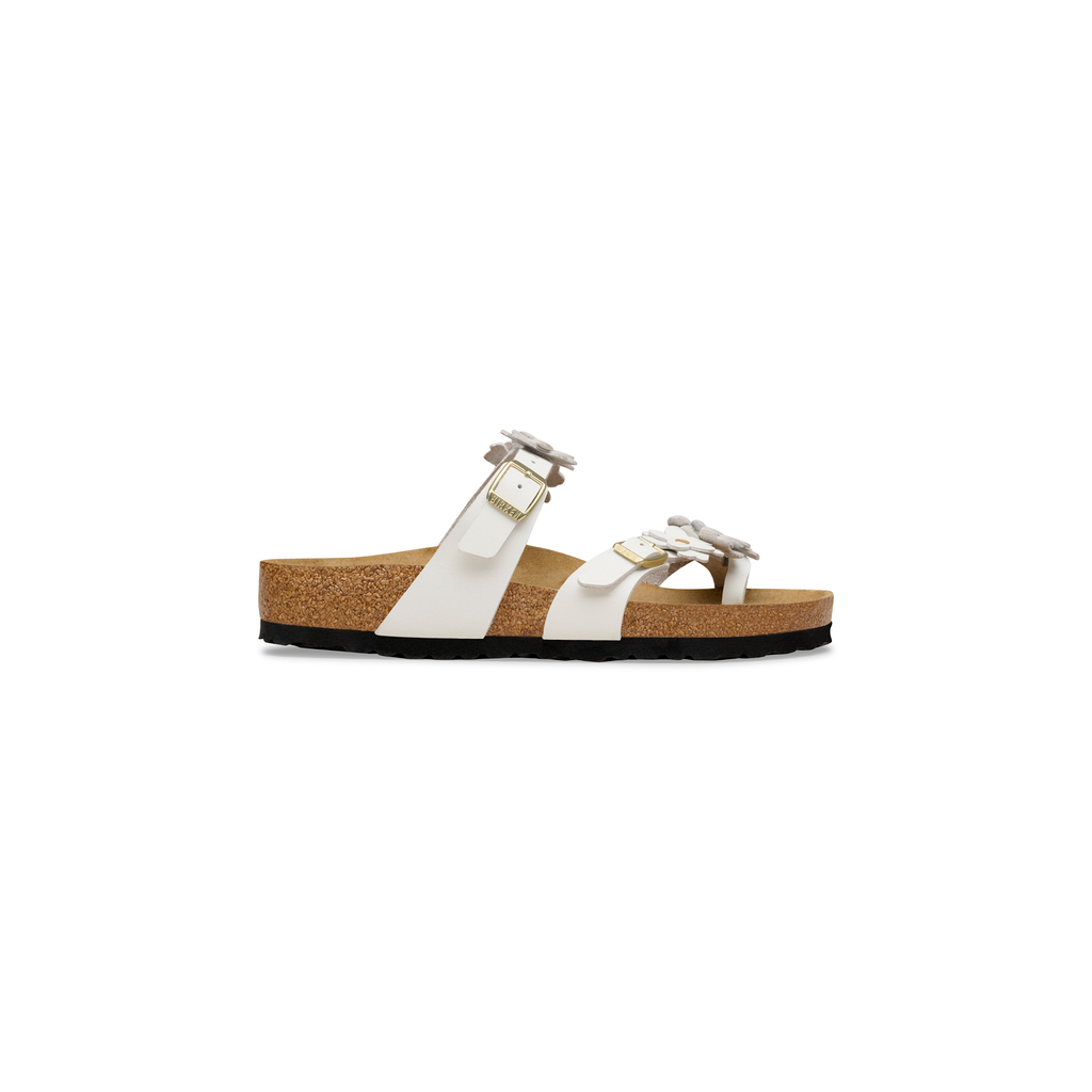 Birkenstock 1032043 Mayari White Flower Embellishment Natural Leather Sandals
