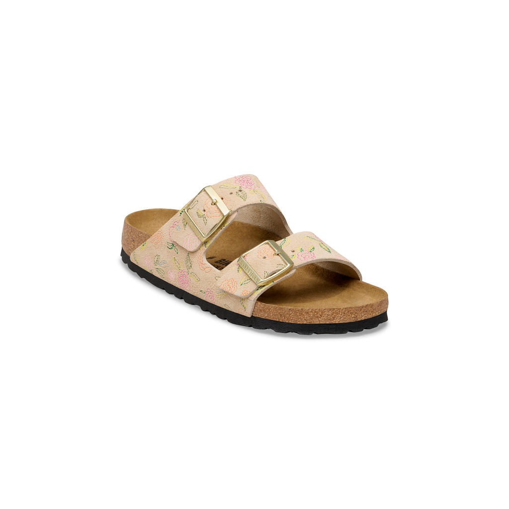 Birkenstock 1031736 Arizona Rivet Logo Sandcastle Flower Print Suede Leather Sandals