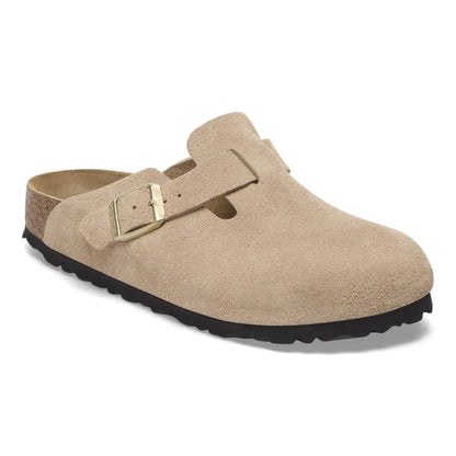 Birkenstock 1030883 Boston BS Suede Leather Sandcastle Clogs