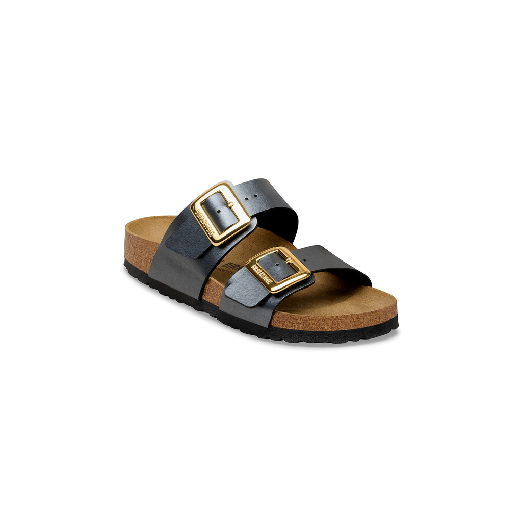 Birkenstock 1031689 Sydney Cushion Buckle Metallic Black Birko Flor Sandals