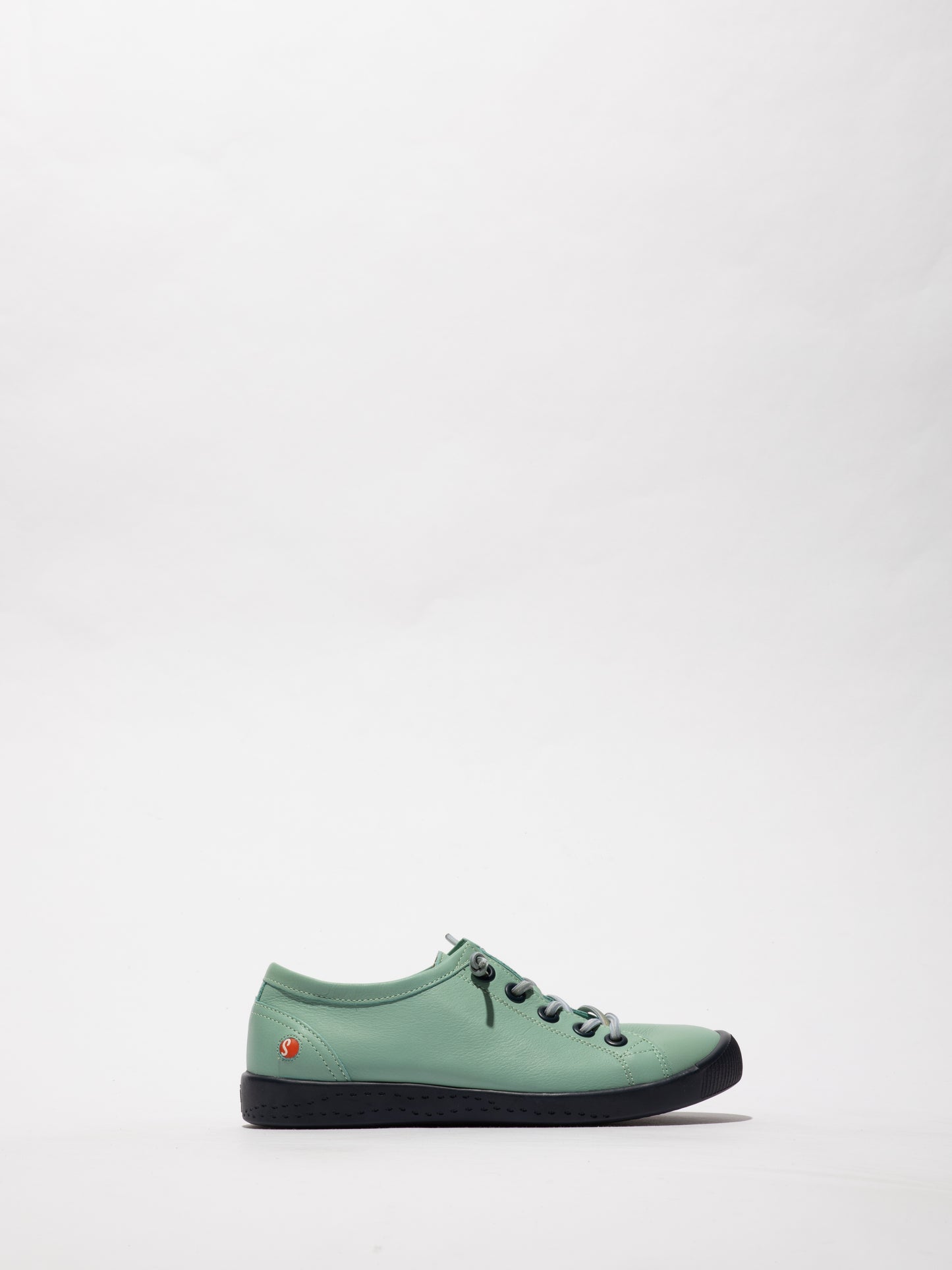 Softinos P900557083 ISLAII557SOF Smooth Leather Turquoise Sea Elastic Lace Shoes with Navy Sole