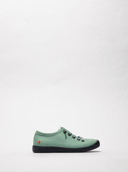 Softinos P900557083 ISLAII557SOF Smooth Leather Turquoise Sea Elastic Lace Shoes with Navy Sole