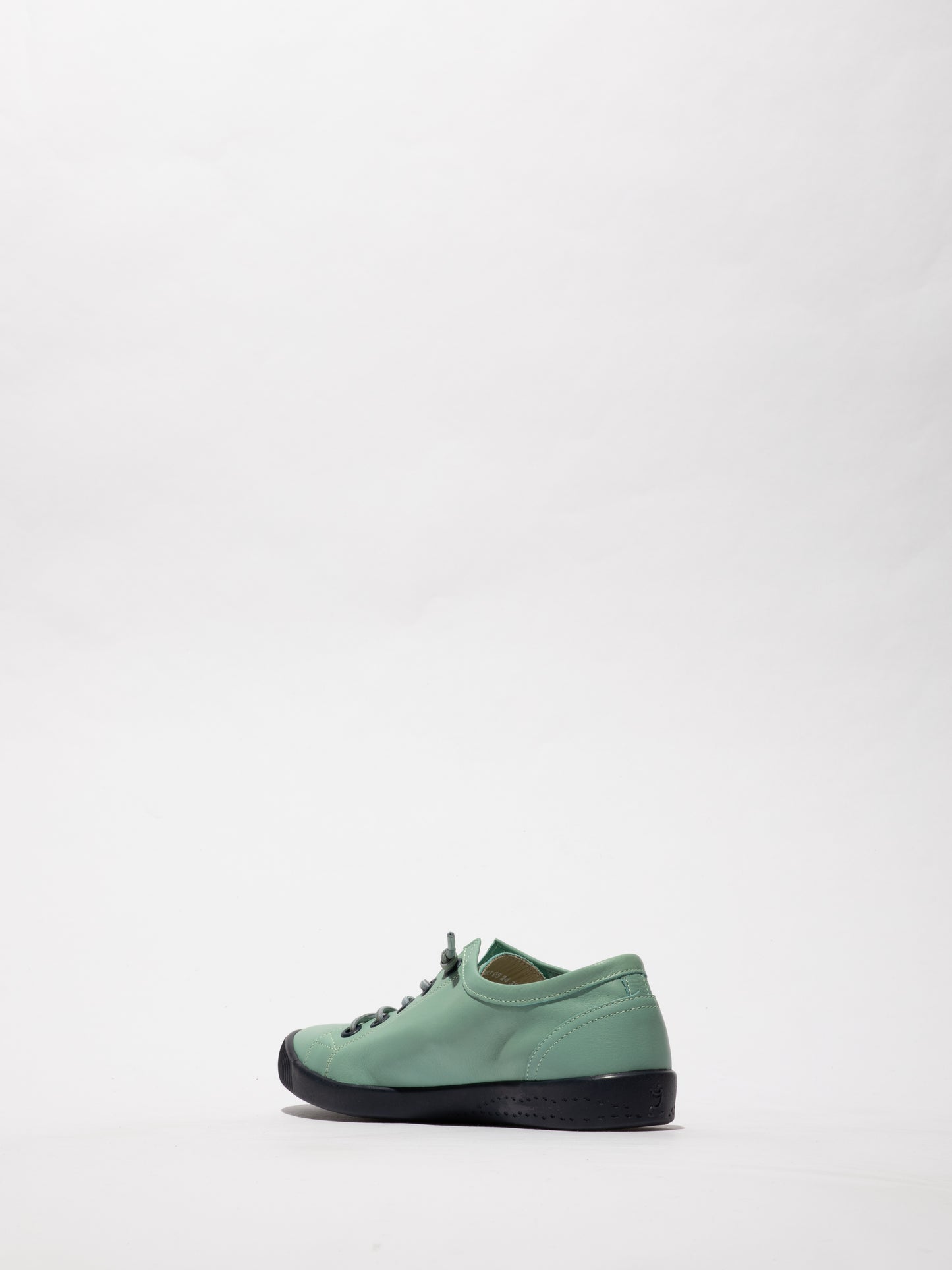 Softinos P900557083 ISLAII557SOF Smooth Leather Turquoise Sea Elastic Lace Shoes with Navy Sole