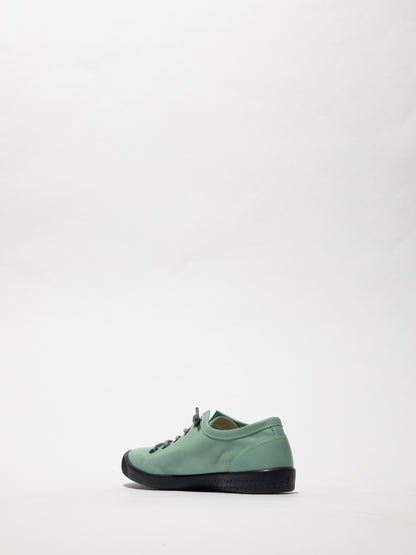 Softinos P900557083 ISLAII557SOF Smooth Leather Turquoise Sea Elastic Lace Shoes with Navy Sole