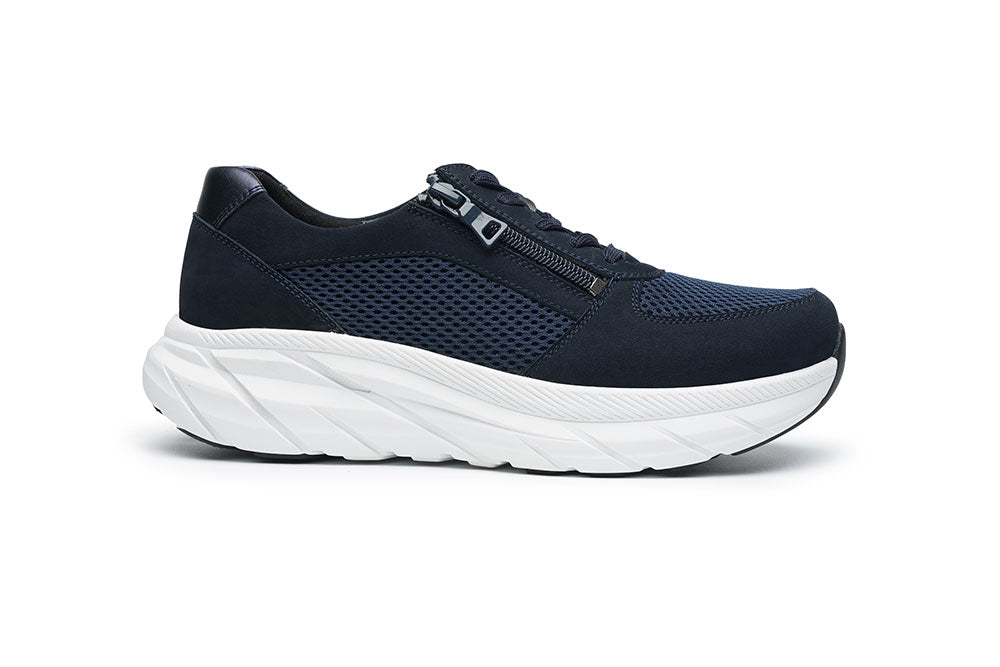 G Comfort SP-1561 L Navy Nubuck & Mesh Ultra Light Sneakers with Zip