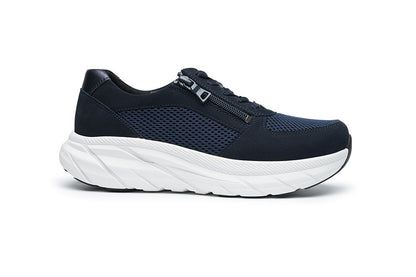G Comfort SP-1561 L Navy Nubuck & Mesh Ultra Light Sneakers with Zip