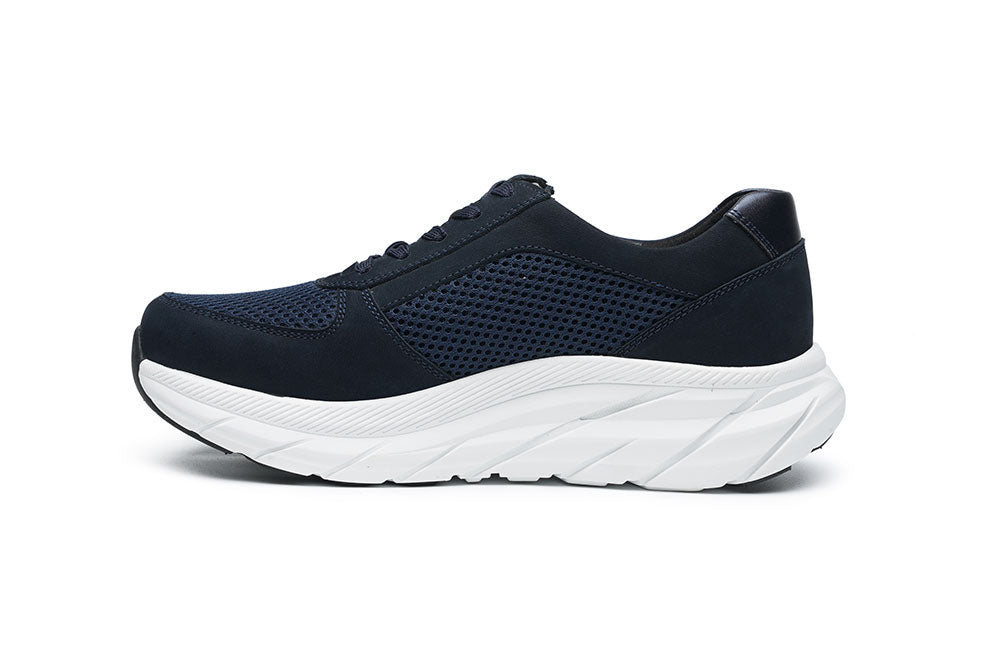 G Comfort SP-1561 L Navy Nubuck & Mesh Ultra Light Sneakers with Zip
