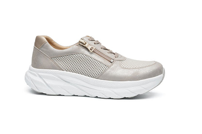 G Comfort SP-1561 T Taupe Metallic & Mesh Ultra Light Sneakers with Zip