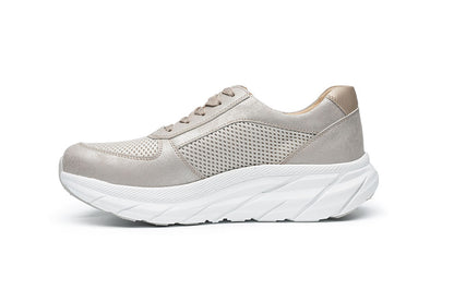 G Comfort SP-1561 T Taupe Metallic & Mesh Ultra Light Sneakers with Zip