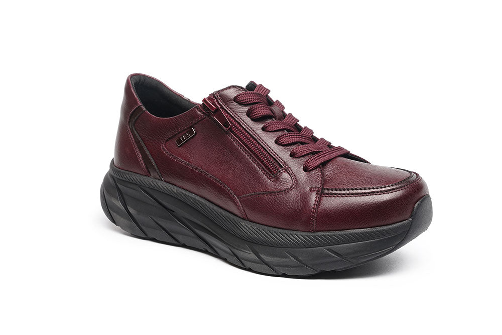 G Comfort SP-1562R Medoc Burgundy Softnappa Sneakers with Zip