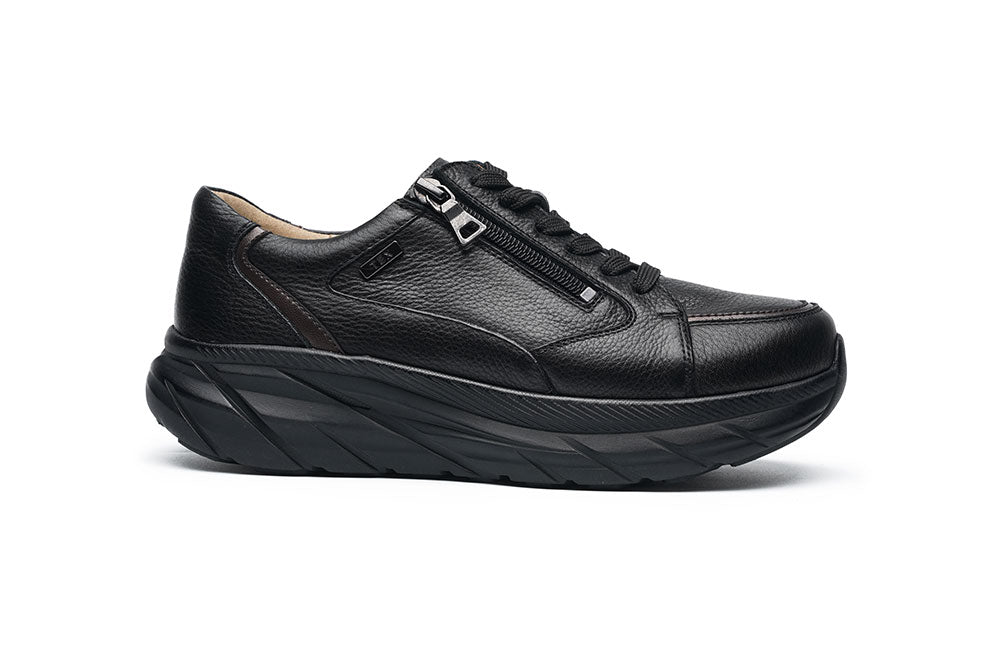 G Comfort SP-1562 S Black Softnappa Ultra Light Sneakers with Zip