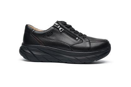 G Comfort SP-1562 S Black Softnappa Ultra Light Sneakers with Zip