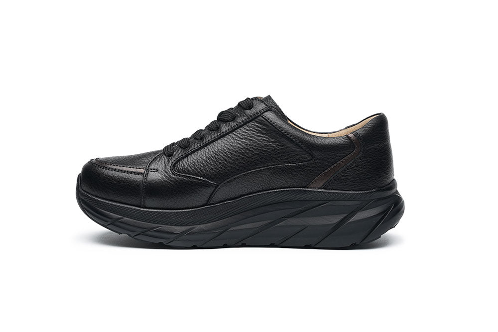 G Comfort SP-1562 S Black Softnappa Ultra Light Sneakers with Zip