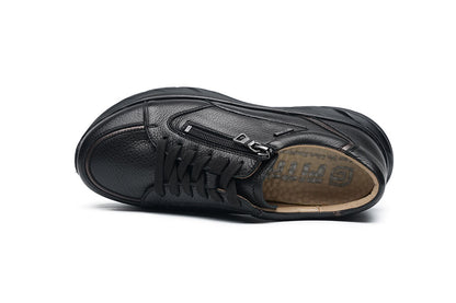 G Comfort SP-1562 S Black Softnappa Ultra Light Sneakers with Zip