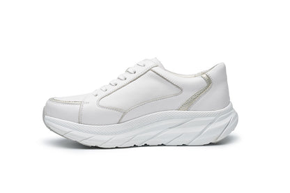 G Comfort SP-1562 W White Softnappa Ultra Light Sneakers with Zip