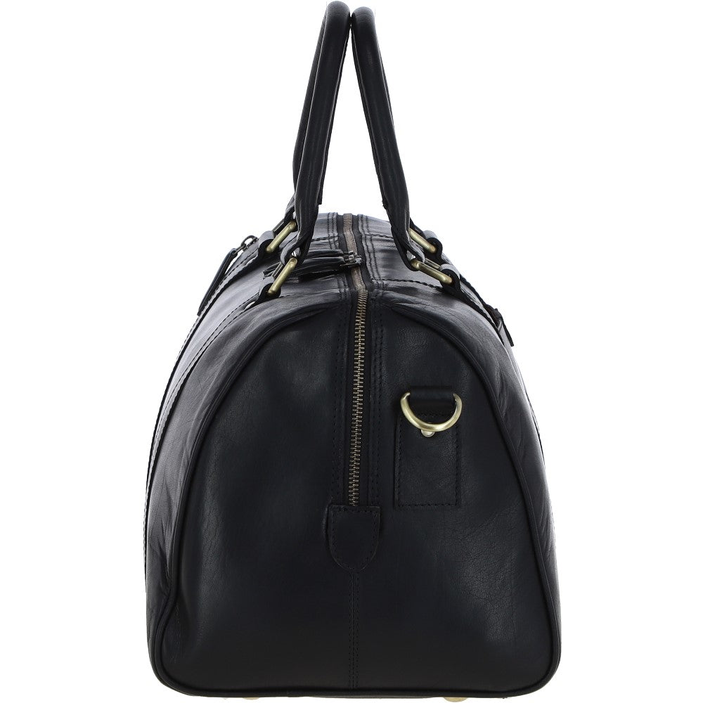 Ashwood Leather T-76 Black Leather Medium Holdall