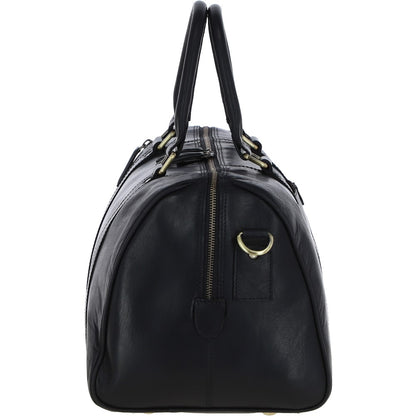 Ashwood Leather T-76 Black Leather Medium Holdall