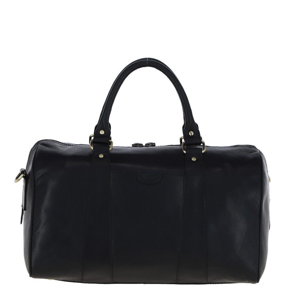 Ashwood Leather T-76 Black Leather Medium Holdall