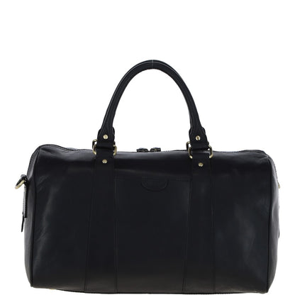 Ashwood Leather T-76 Black Leather Medium Holdall