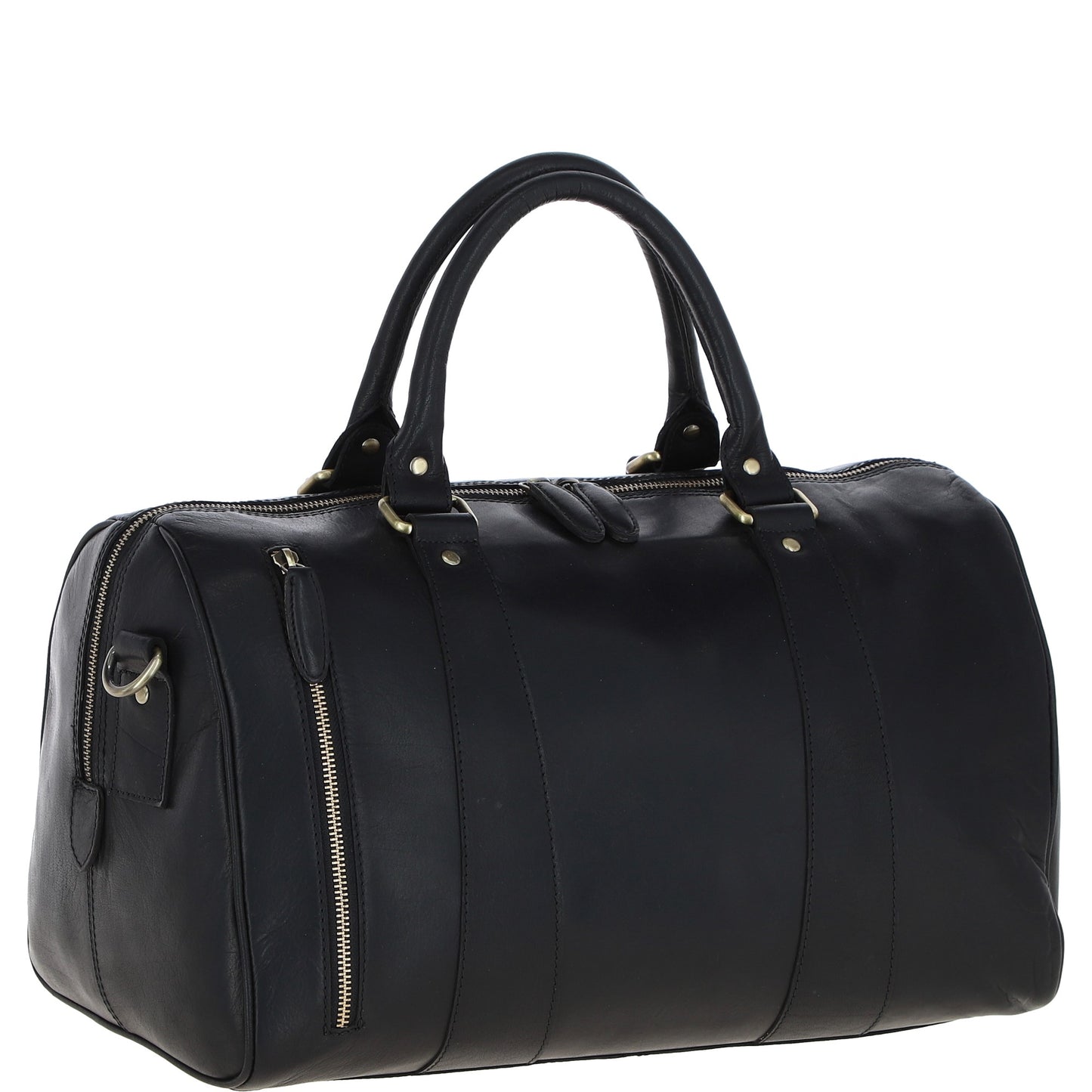 Ashwood Leather T-76 Black Leather Medium Holdall
