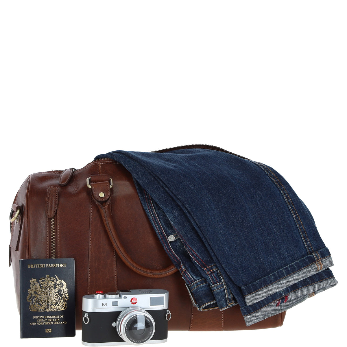 Ashwood Leather T-76 Chestnut Tan Leather Medium Holdall