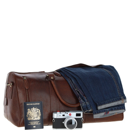 Ashwood Leather T-77 Chestnut Tan Leather Large Holdall