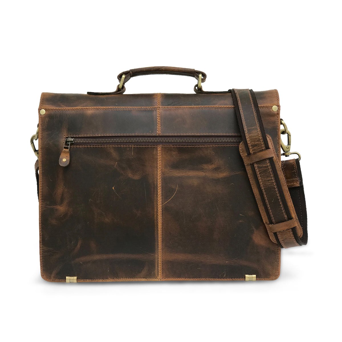 TWM TWM09 Brown Leather Laptop Bag