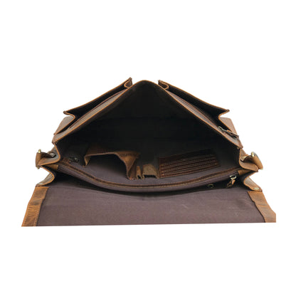 TWM TWM09 Brown Leather Laptop Bag