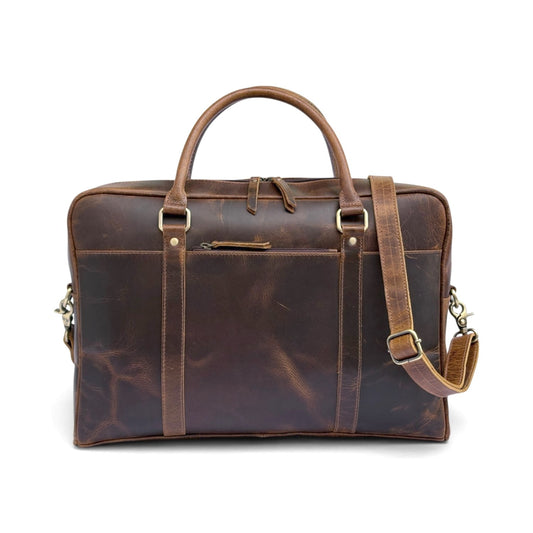 TWM TWM109 Brown Leather Laptop Bag