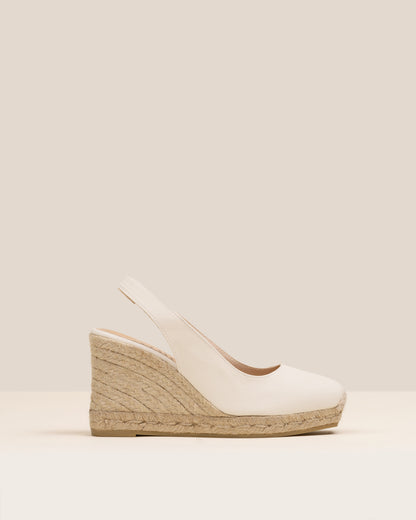 Gaimo Teyma Cream Wedge Espadrilles