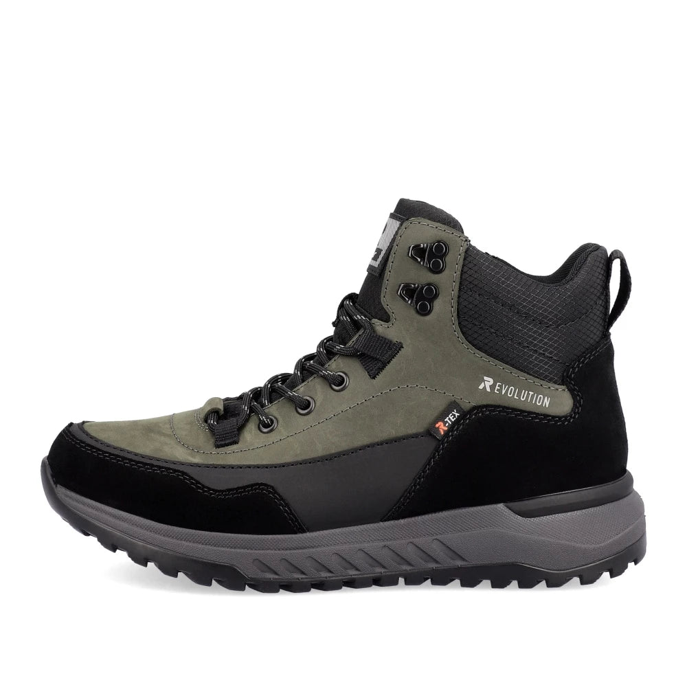 Rieker Evolution U0169-54 TEX Green Combi Boots – The Shoe Parlour