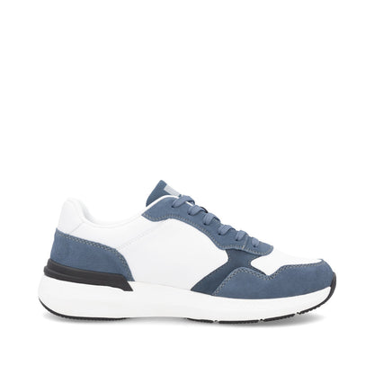 Rieker Soft U1400-81 Denim Blue & White Combi Lace Sneakers