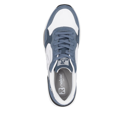 Rieker Soft U1400-81 Denim Blue & White Combi Lace Sneakers