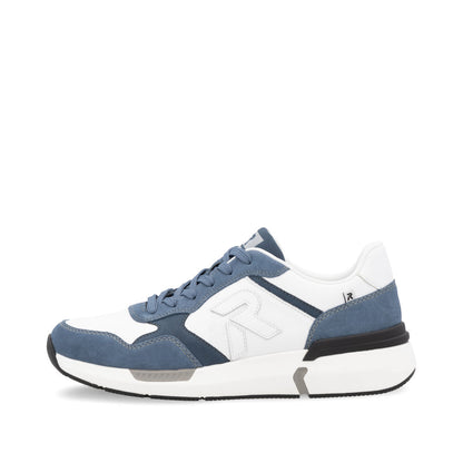 Rieker Soft U1400-81 Denim Blue & White Combi Lace Sneakers