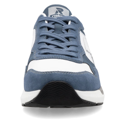 Rieker Soft U1400-81 Denim Blue & White Combi Lace Sneakers