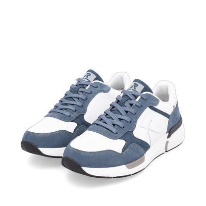 Rieker Soft U1400-81 Denim Blue & White Combi Lace Sneakers