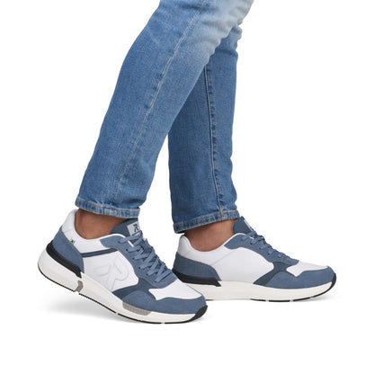 Rieker Soft U1400-81 Denim Blue & White Combi Lace Sneakers
