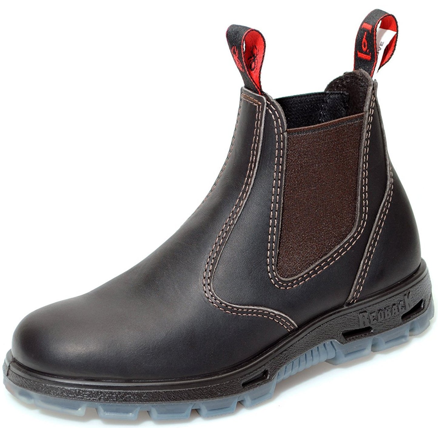 Redback UBOK Bobcat Claret Dark Brown TPU Soft Toe Claret Kip Chelsea Boots