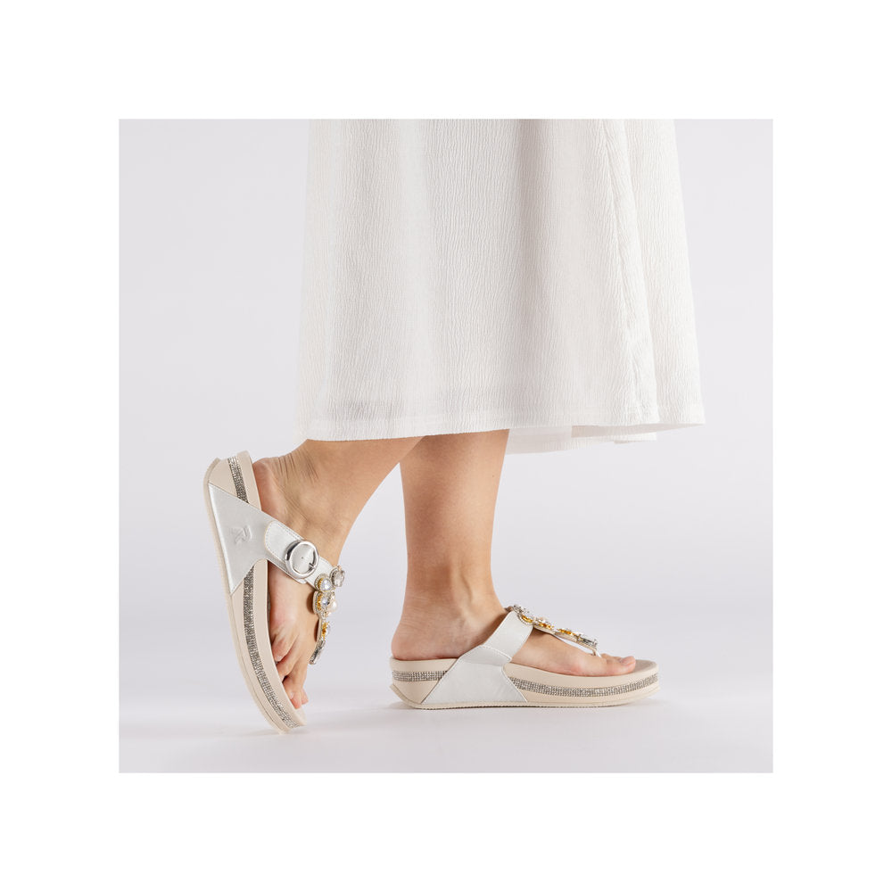 Rieker V1461-90 Pearl F Fit Sandals with Toe Post