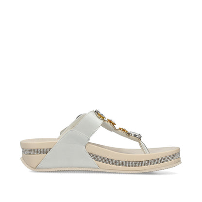 Rieker V1461-90 Pearl F Fit Sandals with Toe Post
