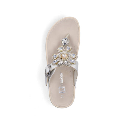 Rieker V1461-90 Pearl F Fit Sandals with Toe Post