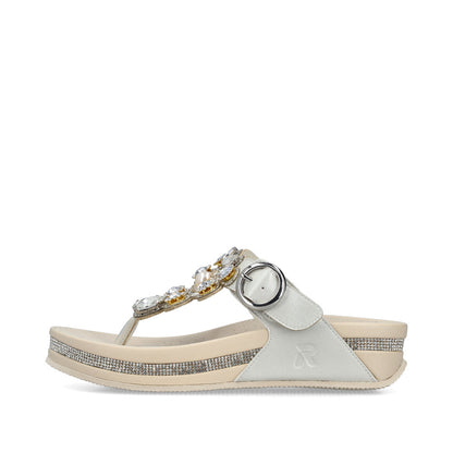 Rieker V1461-90 Pearl F Fit Sandals with Toe Post