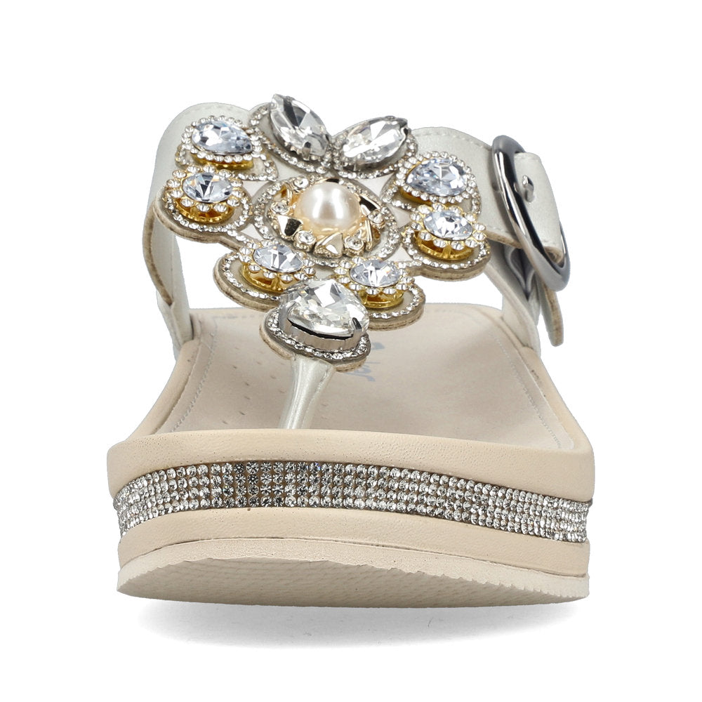 Rieker V1461-90 Pearl F Fit Sandals with Toe Post